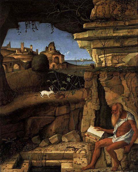St Jerome Reading in the Countryside, Giovanni Bellini